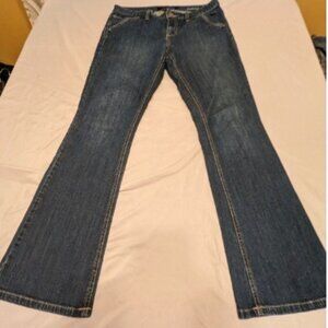 Calvin Klein Jeans Womens 32/6 Trouser Flare Blue Boot Cut Medium Wash Pullon